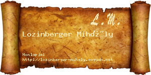 Lozinberger Mihály névjegykártya